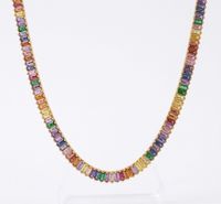 Foto do produto CHOKER RIVIERA BAGUETE MULTICOR BANHADO A OURO 18K