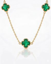 Foto do produto CHOKER TREVO ESMERALDA BANHADO EM OURO 18K