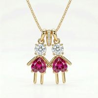 Foto do produto COLAR 2 FILHAS PEDRA ROSA - BANHADO EM OURO 18K