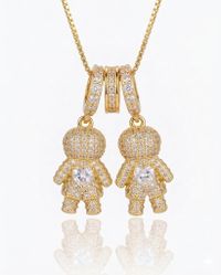 Foto do produto COLAR 2 FILHOS CRAVEJADO - BANHADO EM OURO 18K