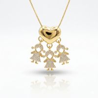 Foto do produto COLAR 3 FILHAS CORAÇÃO - BANHADO EM OURO 18K