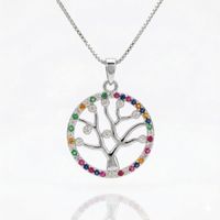 Foto do produto COLAR ARVORE DA VIDA ZIRCONIA COLORS - BANHADO EM PRATA 925