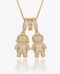 Foto do produto COLAR CASAL FILHOS CRAVEJADO - BANHADO EM OURO 18K