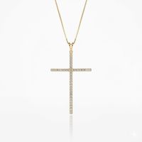 Foto do produto COLAR CRUZ CRAVEJADO COM ZIRCÔNIAS - BANHADO EM OURO 18K