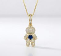 Foto do produto COLAR FILHO CRAVEJADO AZUL - BANHADO EM OURO 18K