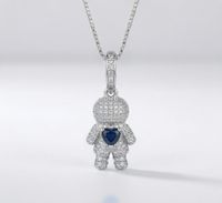 Foto do produto COLAR FILHO CRAVEJADO AZUL - BANHADO EM PRATA 925
