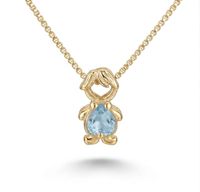 Foto do produto COLAR FILHO ZIRCONIA AZUL CABEÇA VAZADA - BANHADO EM OURO 18K