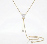 Foto do produto COLAR GRAVATINHA PINGENTE CORAÇÃO COM ZIRCÔNIA BANHADO EM OURO 18K