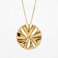 Foto do produto COLAR MAXI FLOR REDONDA MATELADO BANHADO EM OURO 18K