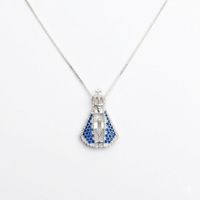 Foto do produto COLAR NOSSA S APARECIDA CRAVEJADO AZUL G  - BANHADO A PRATA 925