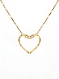 Foto do produto COLAR REGULÁVEL LONGO CORAÇÃO VAZADO BANHADO EM OURO 18K