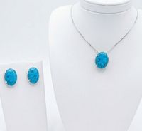 Foto do produto CONJUNTO BRINCO + COLAR IRIS BANHADO A PRATA 925