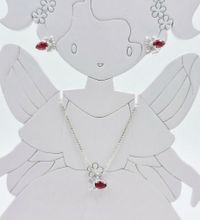 Foto do produto CONJUNTO COLAR REGULAVEL + BRINCOS INFANTIL PEIXE COM ZIRCONIA BANHADO EM PRATA 925