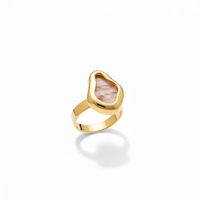 Foto do produto ANEL REGULAVEL ORGÂNICO MADREPEROLA - BANHADO EM OURO 18K
