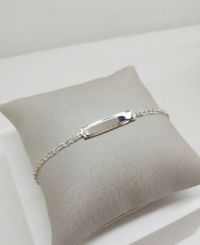 Foto do produto PULSEIRA INFANTIL ARO COM DETALHES PARA GRAVAÇÃO BANHADO A PRATA 925