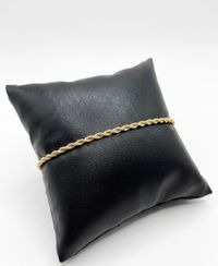 Foto do produto PULSEIRA MASCULINA 2MM CORDÃO BAIANO 21CM - BANHADO A OURO 18K