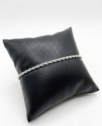 Foto do produto PULSEIRA MASCULINA 2MM CORDÃO BAIANO 21CM - BANHADO A PRATA 925
