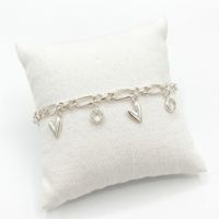 Foto do produto PULSEIRA PENDURICALHOS CORAÇÃO + ZIRCÔNIA - BANHADO A PRATA 925