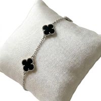 Foto do produto PULSEIRA REGULÁVEL 3 TREVOS BLACK BANHADO EM PRATA 925