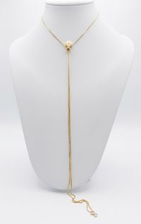 Foto do produto COLAR GRAVATINHA PINGENTE PONTO DE LUZ BANHADO EM OURO 18K