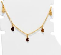 Foto do produto TORNOZELEIRA MEDALHAS CORAÇÃO BANHADO A OURO 18K