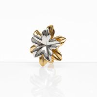 Foto do produto BRINCO DE FLOR MIX DE BANHOS OURO 18K E RODIO BRANCO