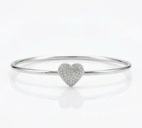 Foto do produto BRACELETE MINI CORAÇAO CRAVEJADO - BANHADO A PRATA 925