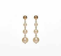 Foto do produto BRINCO CASCATA PEROLAS TRIO M BANHADO EM OURO 18K