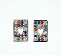 Foto do produto BRINCO MINI ZIRCONIA COLORS - BANHADO EM PRATA 925