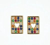 Foto do produto BRINCO MINI ZIRCONIA COLORS - BANHADO EM OURO 18K