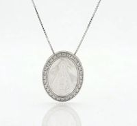 Foto do produto COLAR MEDALHA NOSSA SENHORA APARECIDA MADREPÉROLA - BANHADO EM PRATA 925