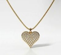 Foto do produto COLAR CORAÇAO CRAVEJADO ZIRCONIA - BANHADO A OURO 18K