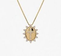 Foto do produto COLAR MEDALHA CRUZ OVAL BANHADO A OURO 18K