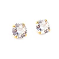 Foto do produto BRINCO ZIRCÔNIA G CRISTAL BANHADO OURO 18K