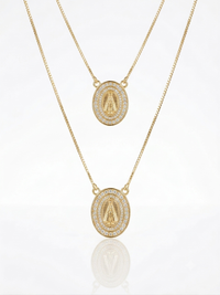 Foto do produto ESCAPULÁRIO N. SENHORA APARECIDA ZIRCÔNIA BANHADO EM OURO 18K