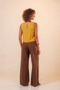 Calça Longa Pantalona Erina Terra