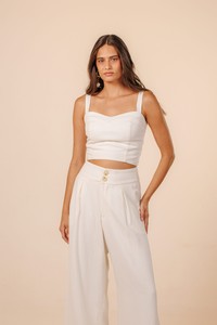 Cropped Linho Belina Off White