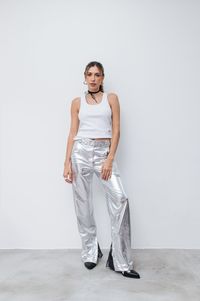 Foto do produto Calça Metalizada Prata