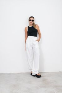 Foto do produto Calça Pantalona Iza Branca