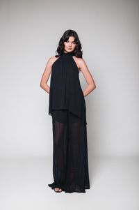 Foto do produto Blusa Chiffon Plissado Preto