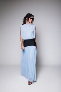 Foto do produto Vestido Com Pala Azul 