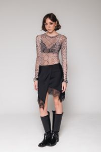 Foto do produto Body Manga Longa de Tule Cobra