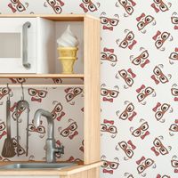 Foto do produto Papel de Parede Infantil Minimalista Gato de Óculos