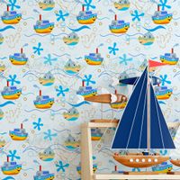 Foto do produto Papel de Parede Infantil Navios e Barcos