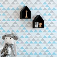 Foto do produto Papel de Parede Infantil de Triângulos (Tons de Azul)