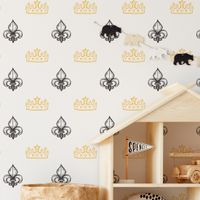 Foto do produto Papel de Parede Infantil de Flor de Lis e Coroa 