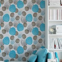 Foto do produto Papel de Parede Bolas Circuladas (Azul e Cinza)