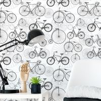 Foto do produto Papel de Parede De Bicicletas Variadas 