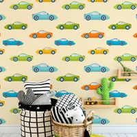 Foto do produto Papel de Parede Carrinhos Infantil 