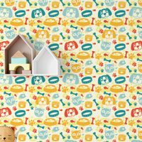 Foto do produto Papel de Parede Cachorros e Gatos 